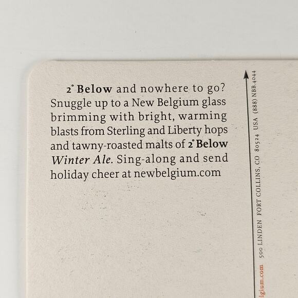 New Belgium Coaster Postcards 2° Below Winter Ale Beer Promo Holiday  Lot of 10 - Picture 10 of 14